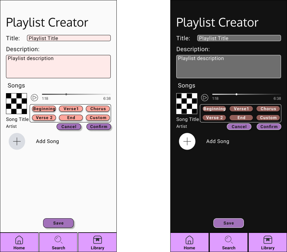 Version 1 interface design light versus dark mode